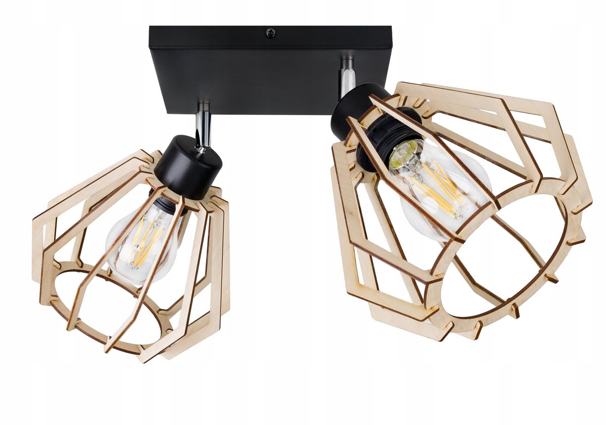 Plafondlamp E27 met Houten Kap - BRYLANT