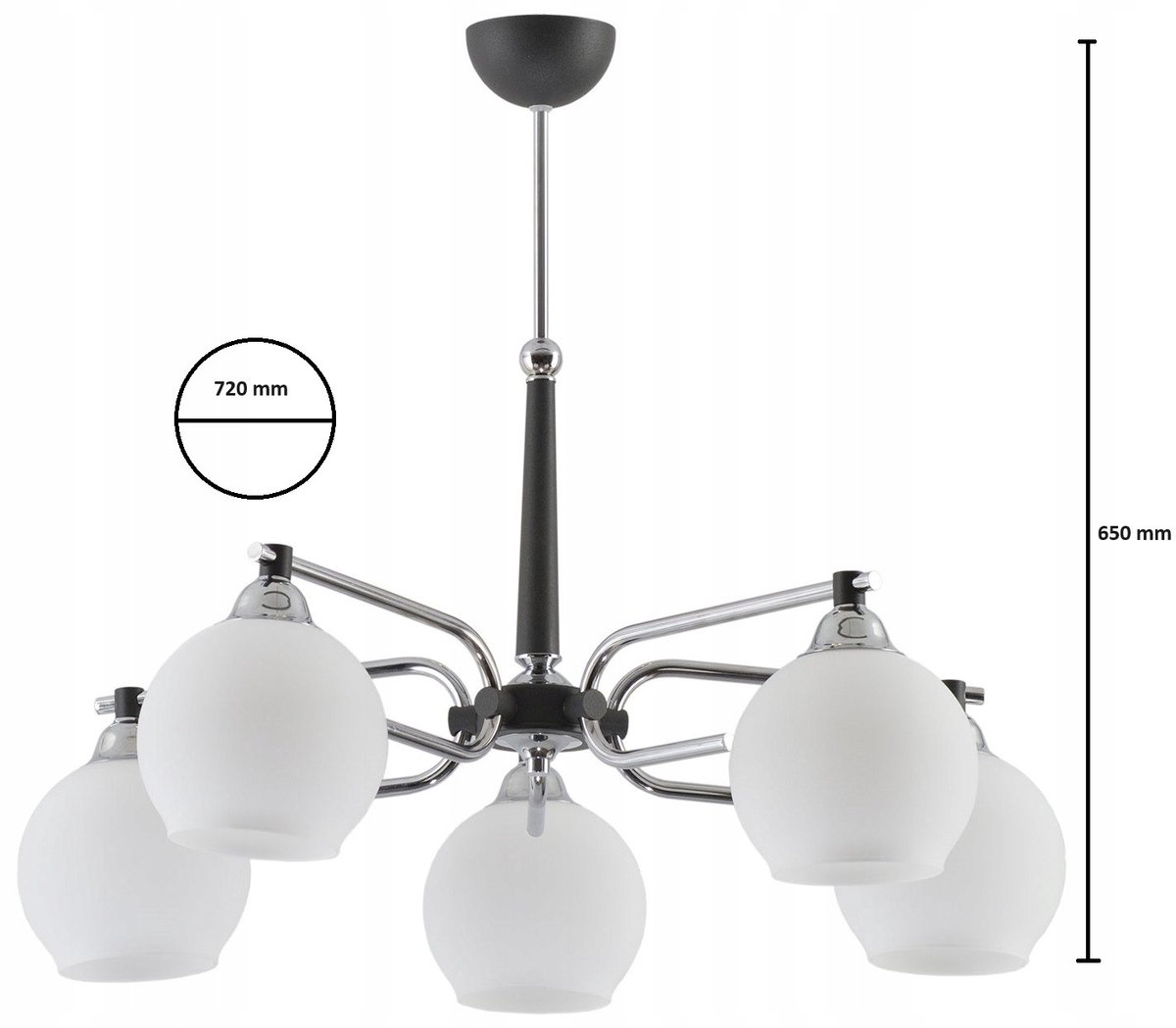AXEL Moderne Chroom Grafiet Hanglamp 5-lichts E27