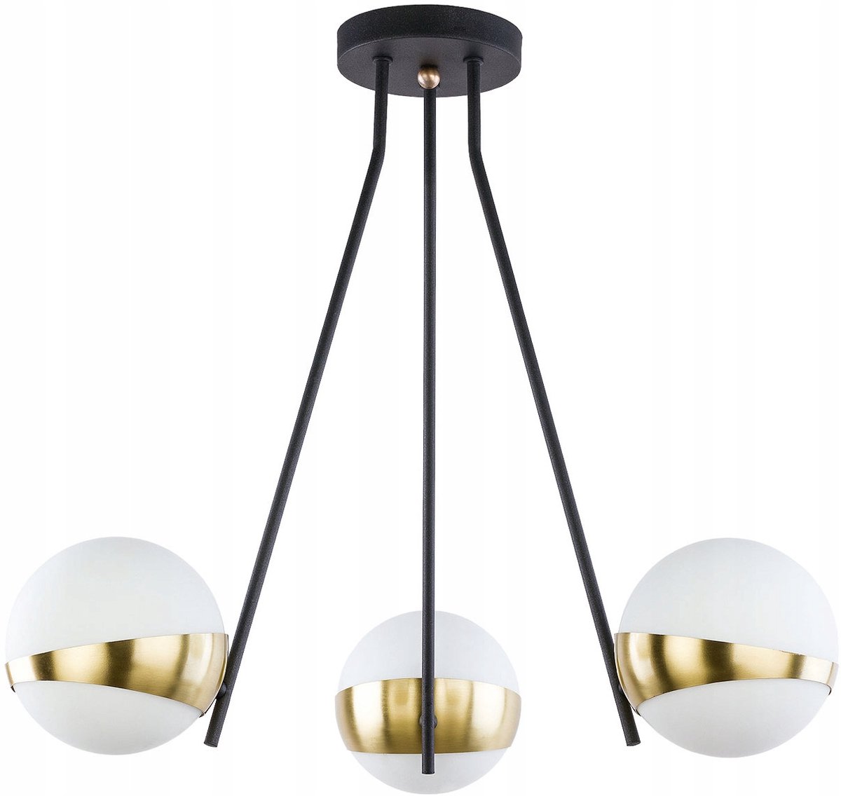 Jupiter 1709-EL Hanglamp - Metaal, Messing, Wit glas - 3xE14