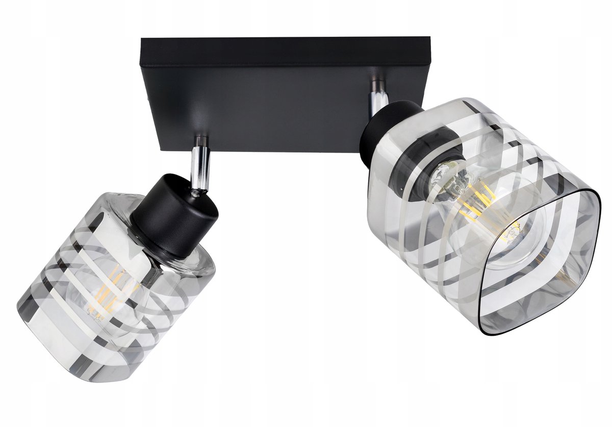 Moderne Plafondlamp met Glazen Kap en Verstelbare Armen