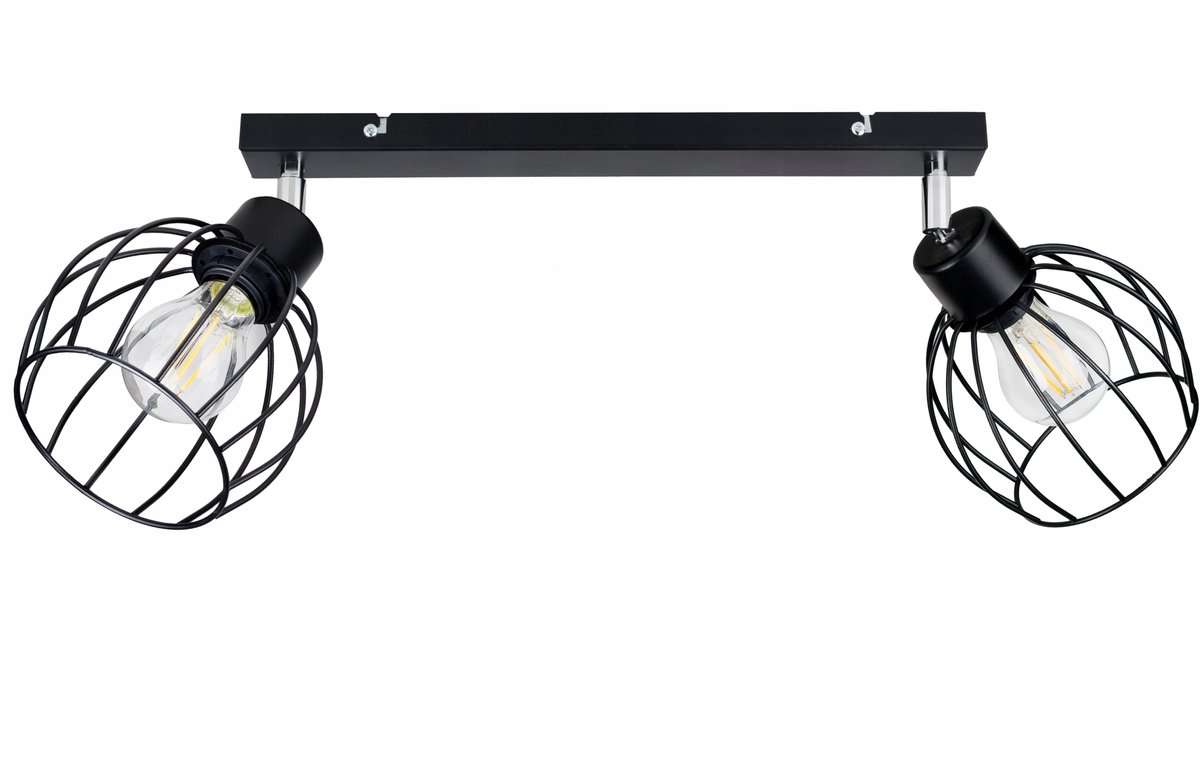 Plafondlamp met verstelbare arm en draadkogel lampenkap