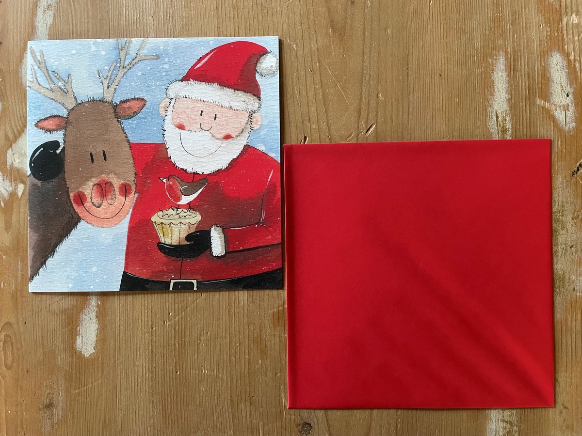 Alex Clark Kerstkaarten Happy Santa Christmas Kerstman en Rendier Kerst