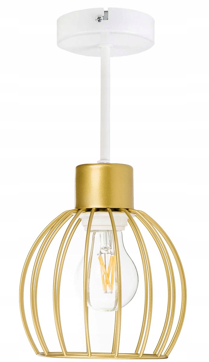 Gouden Draad Hanglamp - Stijlvolle Plafondlamp met Kooi Design