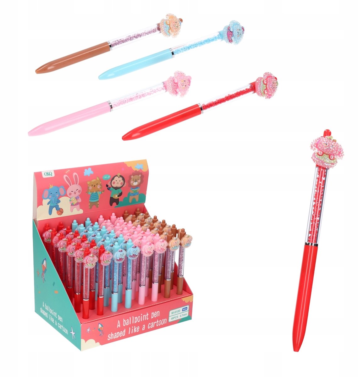 Elegante pen met kristallen - blauwe inkt
