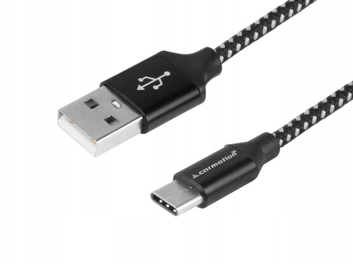 Carmotion USB naar USB-C Kabel 3m Zwart - Snel Opladen & Synchroniseren