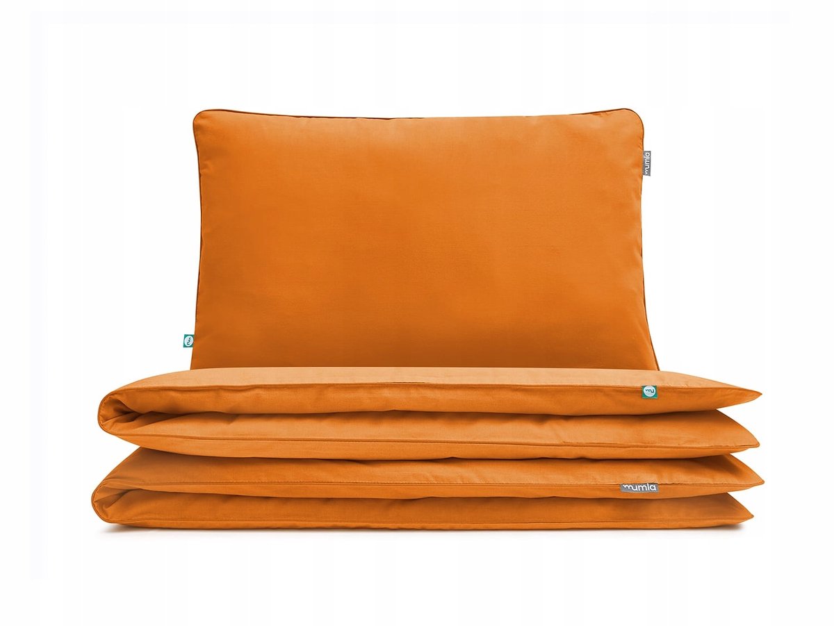Basis Pomarańczowy Kinderbeddengoed Set 100x135cm + 60x40cm Katoen
