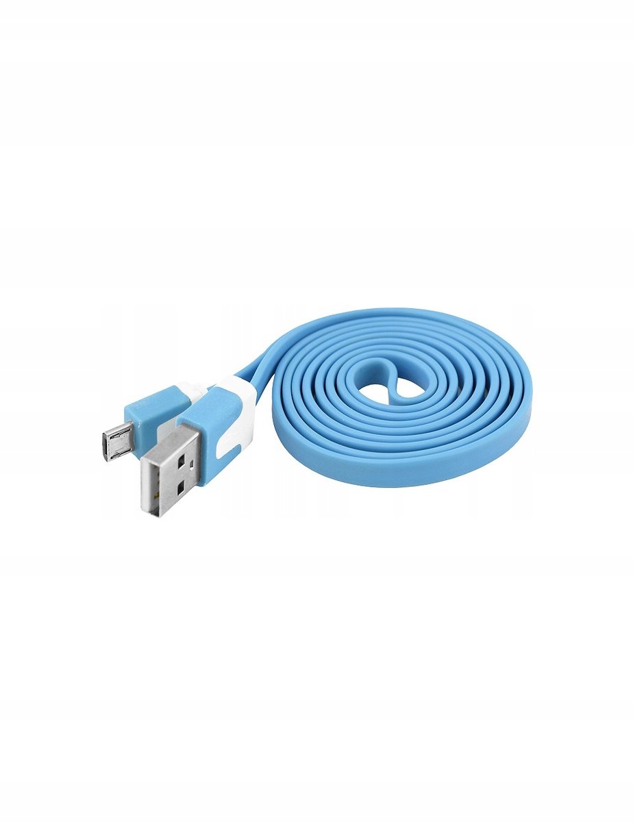 LTC USB naar Micro USB Kabel 1m Blauw Plat