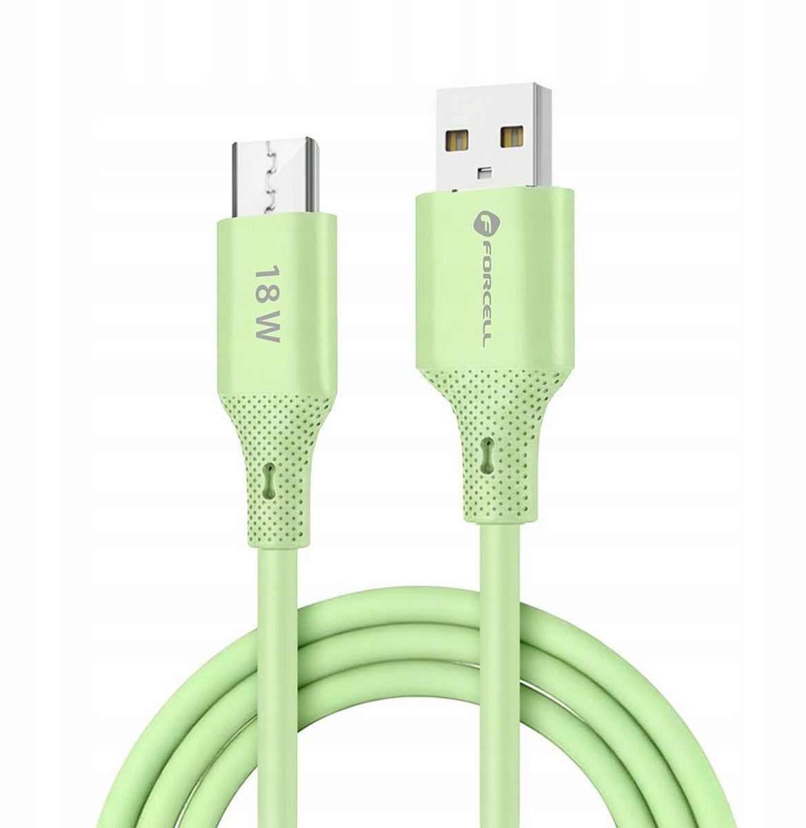 Forcell F-Energy 18W USB-A naar Micro USB Kabel - 1m Groen