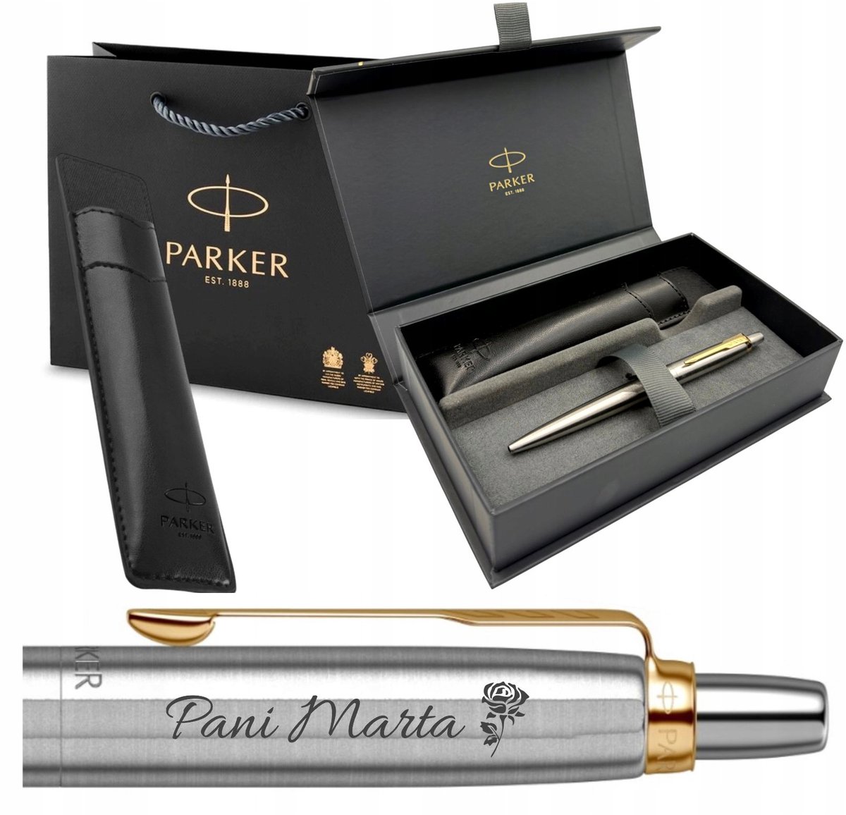 Parker Jotter Luxe Pen: Goudkleurig met gravure, cadeau en doosje
