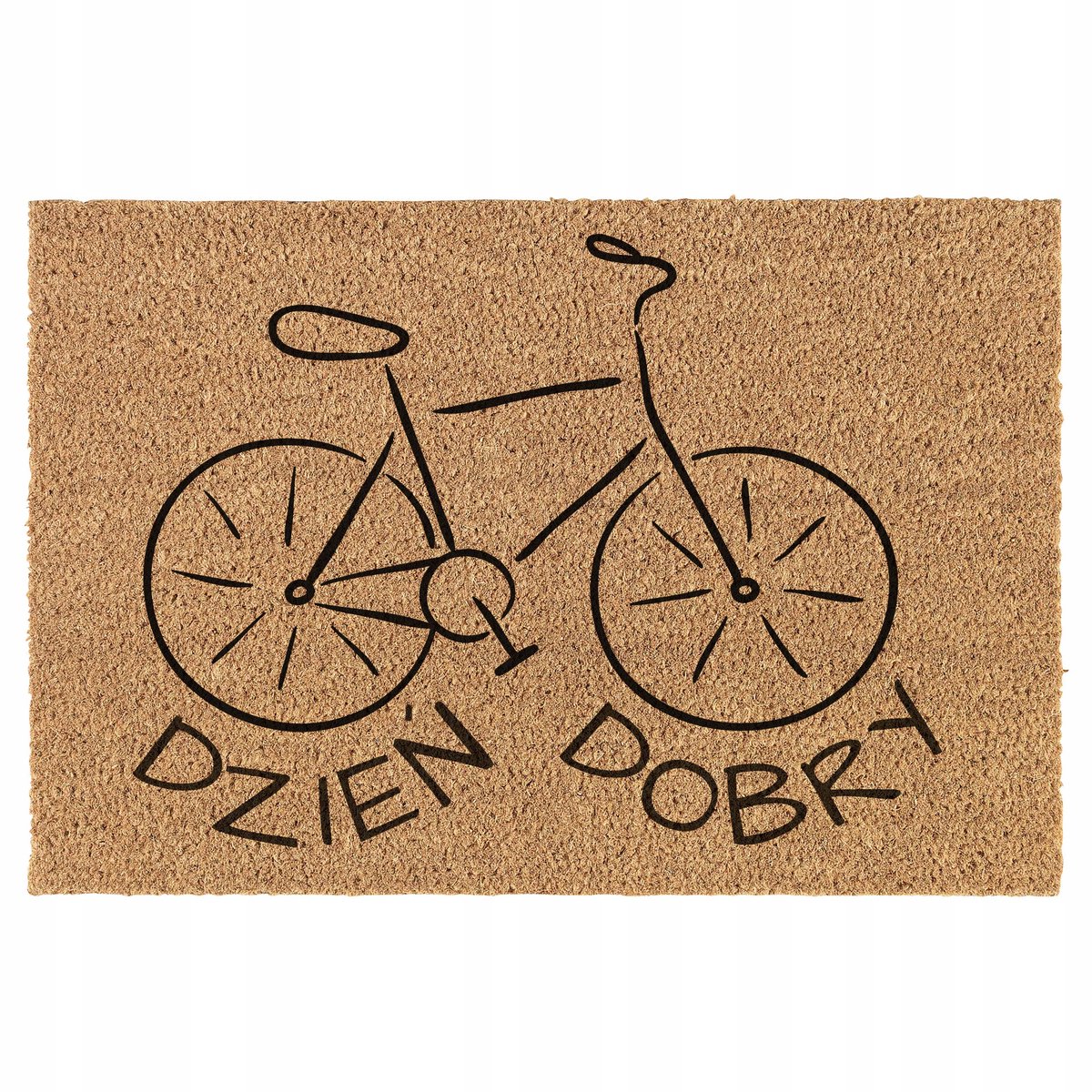 Merkloos Deurmat Kokosvezel Antislip Fiets Design 60x40cm