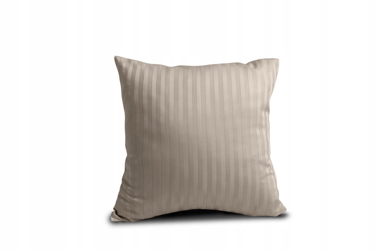 Damast Kussensloop 40x40 cm Beige Gestreept Katoen