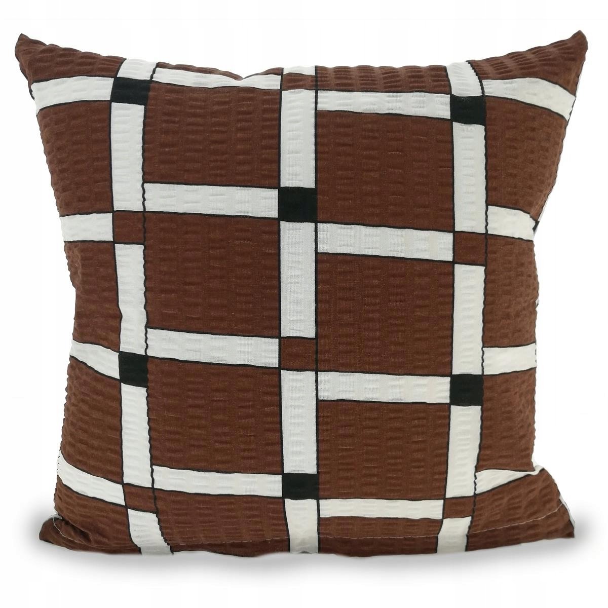 Kussensloep Kora 50x60cm Asymmetrische Ruit - Bruin