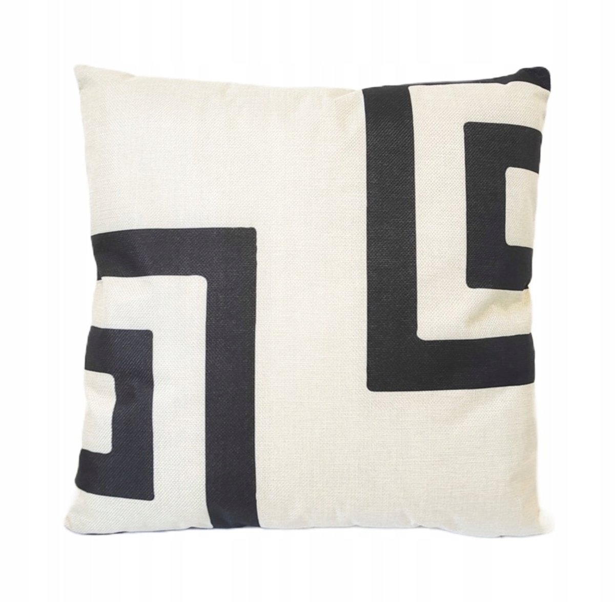 Decoratieve Kussenhoes 45x45 cm - Jute Linnen Stijl, Beige Geometrisch