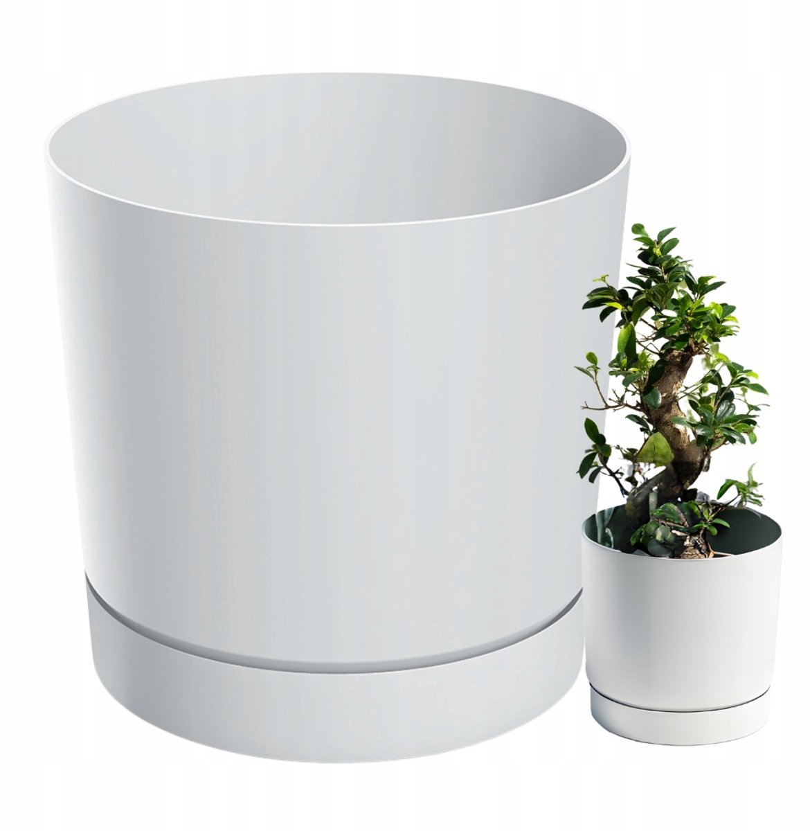 TUBO P BLOEMPOT 35cm Wit met standaard - Stijlvol en praktisch