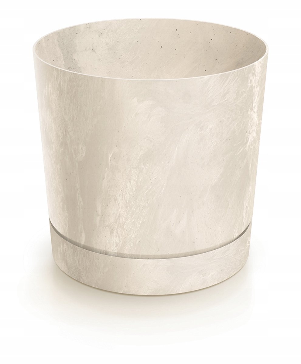 Tubo Beton Effectpot - Crème 180E met Onderzetter