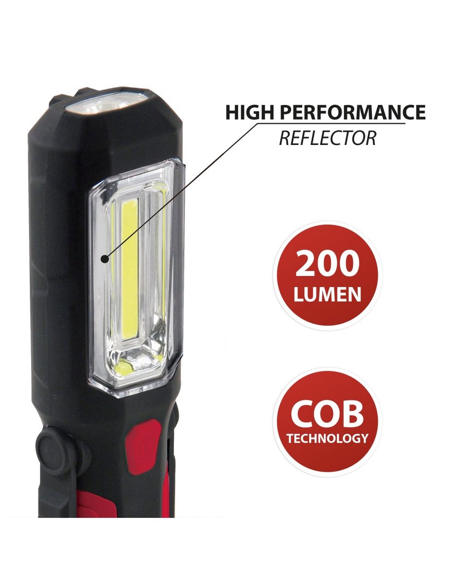 2-in-1 LED-werklamp met haak, magneet en standaard