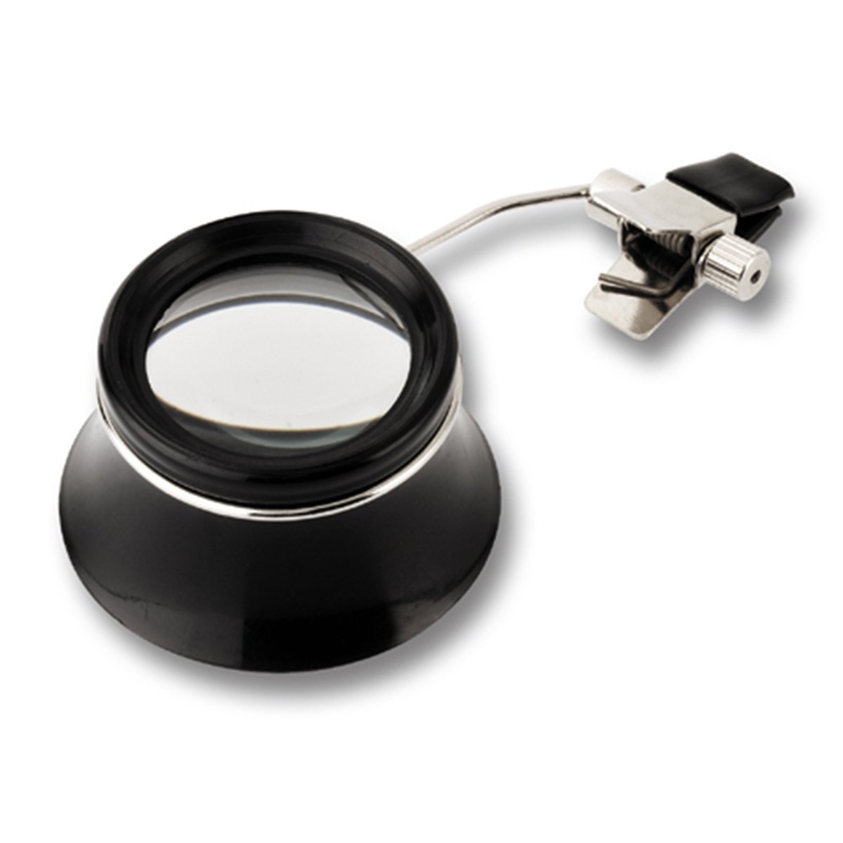 Vergrootglas met brilclip, biconvexe lens, vergroting: 5x, universeel inzetbaar, diameter: 25 mm