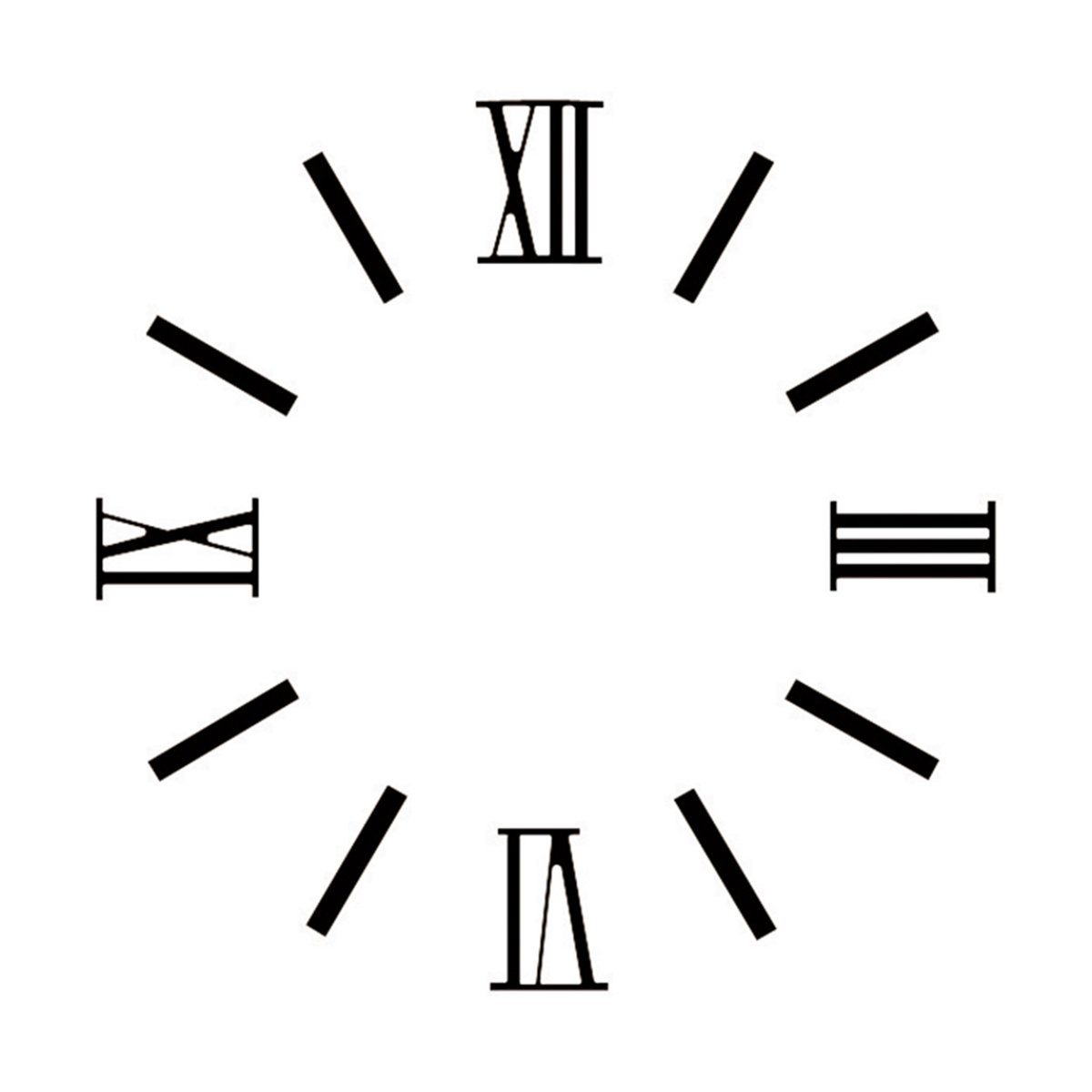 Cijferset Romeinse cijfers-staven messing zwart L=40