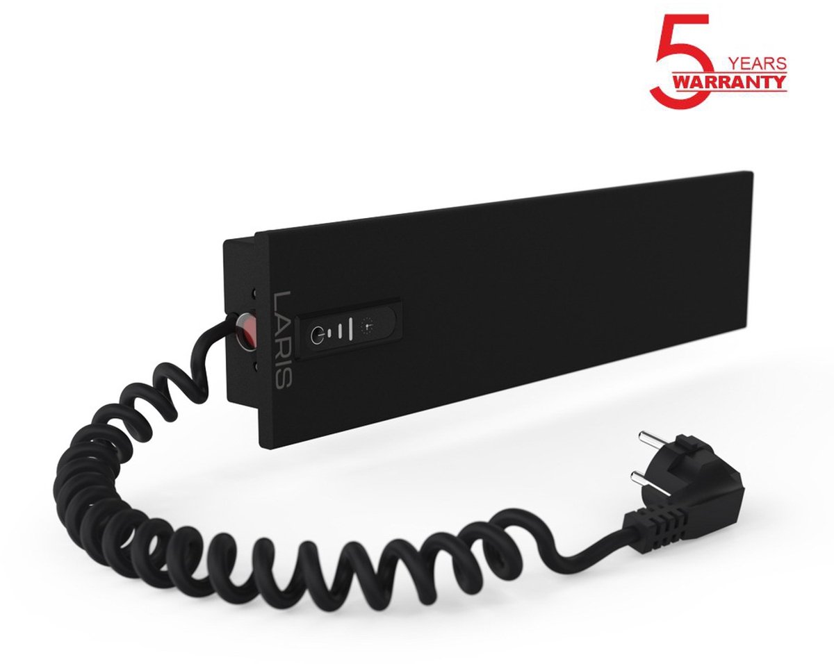 Elektrische handdoekradiator SMART 400x100 met ECO-timer, 24W, Zwart