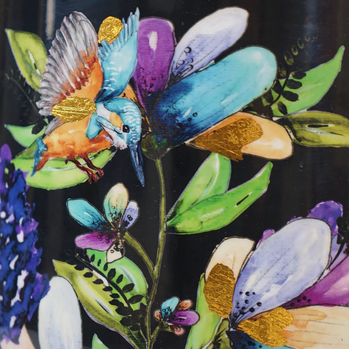 TS Collection - Bloempot Designed by Lammie - Midnight bloom - 24x21 - Metaal & Epoxy - Exclusieve woonitems voor binnen - Handgemaakt - Unieke print - Designed by Lammie — cadeau in Wonen & Interieur - foto 3