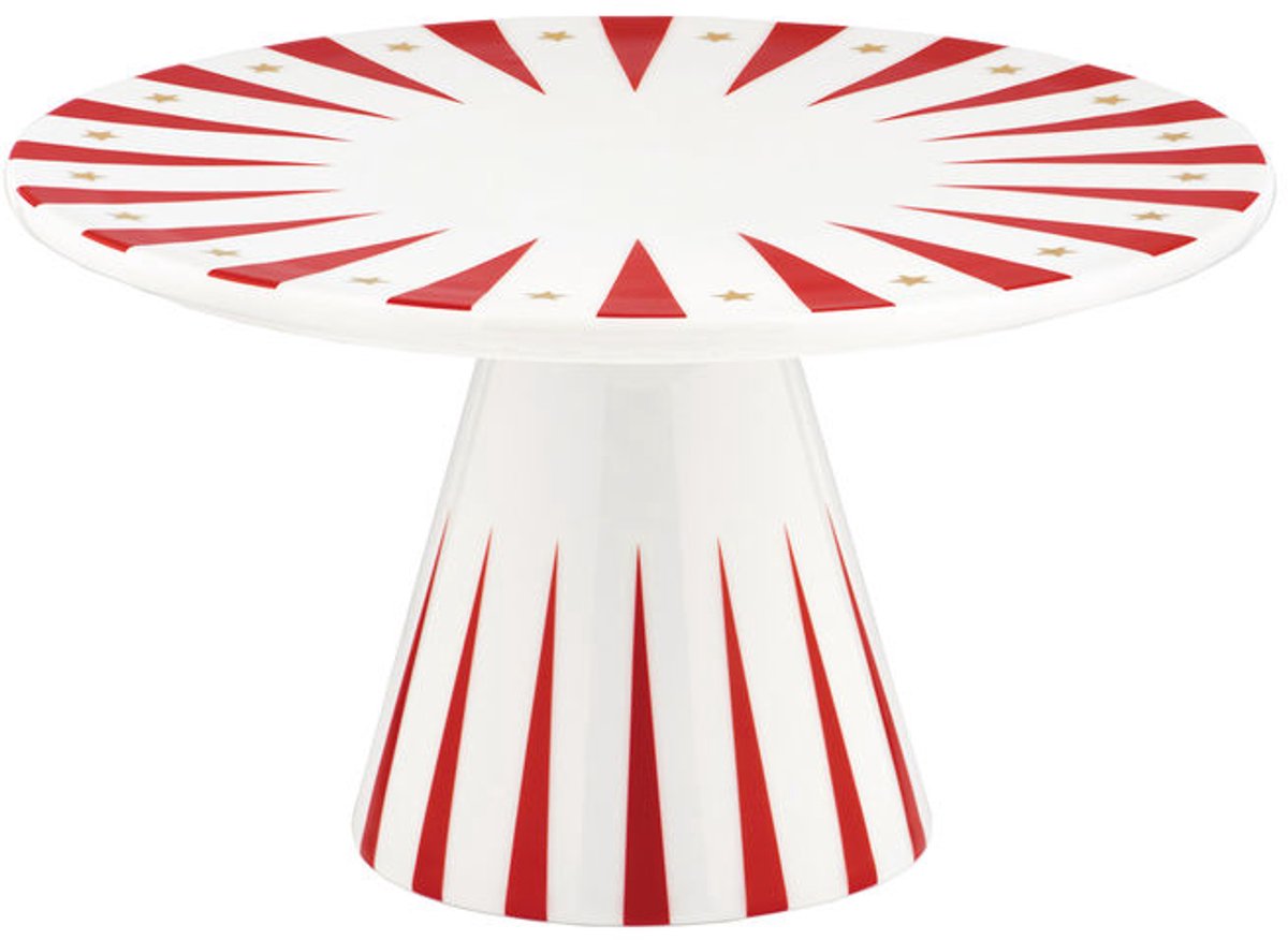 Alessi Delight - Taartplateau - Porselein - 22 x 22 cm - Rood - Wit