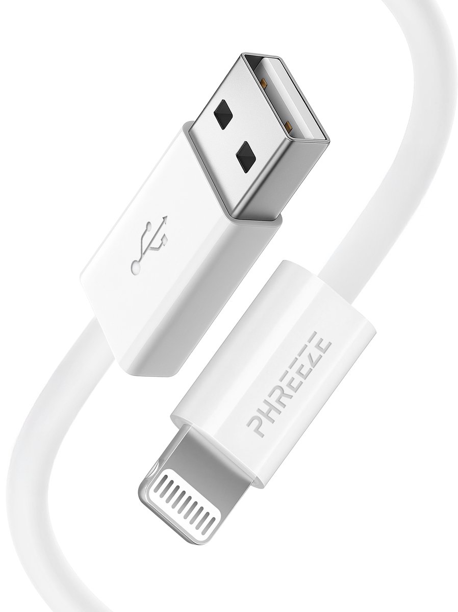 Oplaadkabel geschikt voor usb naar Lightning - Kabel geschikt voor iPhone & iPad - 1m wit