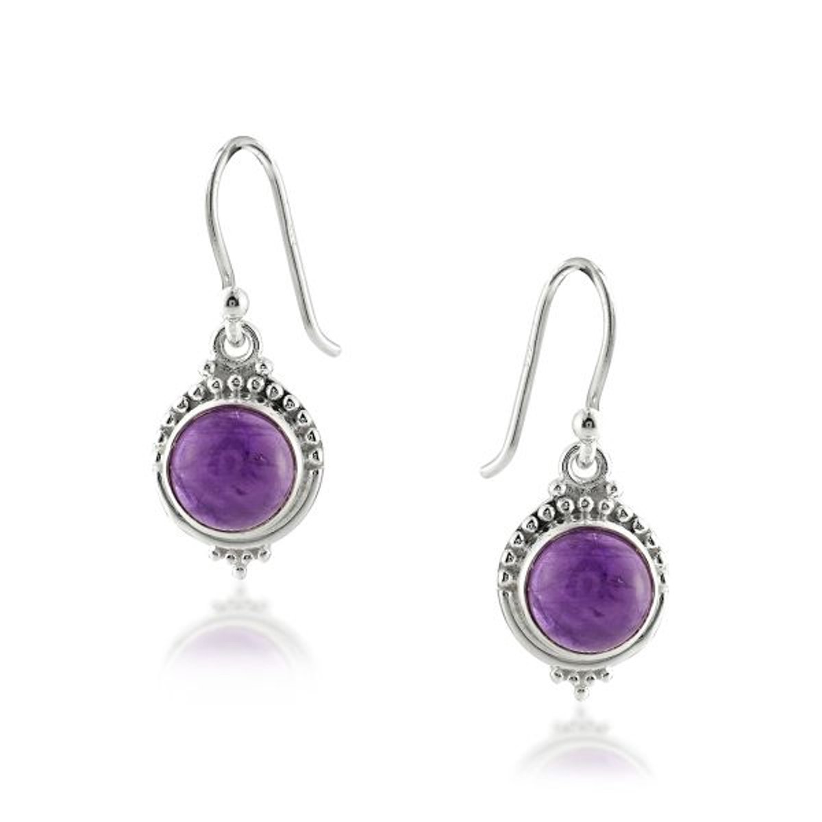 SilverGems Zilveren oorhangers met Amethist edelsteen