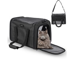 Volcan Reistas Kat - Reismand - Draagtas Katten - Transportbox met Bovenlader - Draagmand Antraciet
