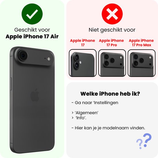 Étui pour iPhone Air - Étui à rabat avec 2 protections d' Air iPhone - Or rose