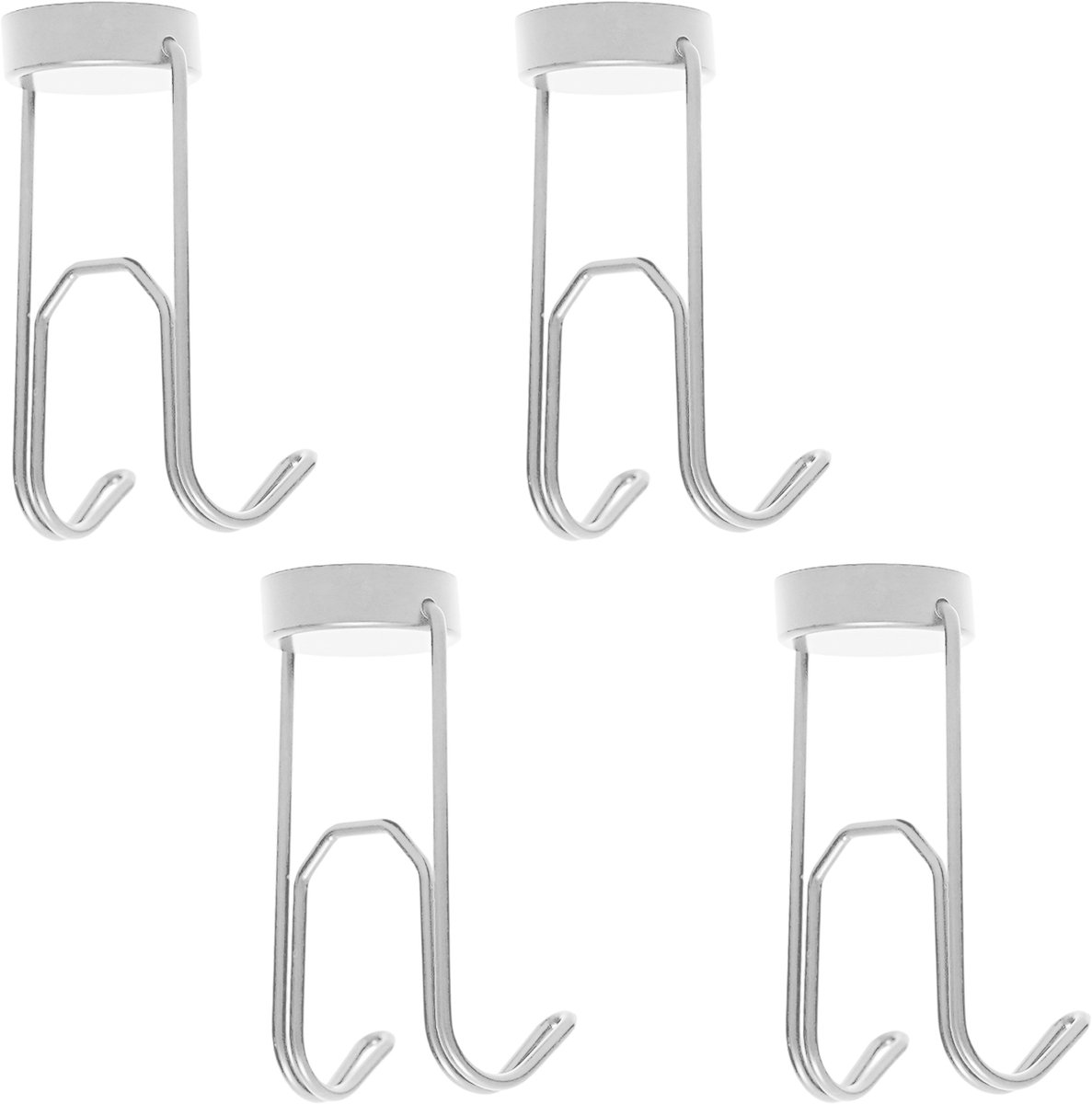 QTTVBTNA - 4 Stuks Magnet Haken Krachtige Magneten - voor Koelkast, Kleding, Keuken & Werkplaats - Multifunctionele Haakjes voor Cruise, Garage & Huishouden - Zilver - 3.2 cm