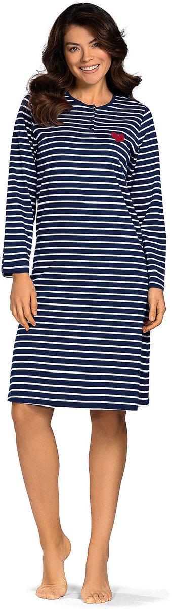 Comtessa Nachthemd 'Lovely Dreams' - Dames Nachtmode - Lange Mouw - Donker Blauw