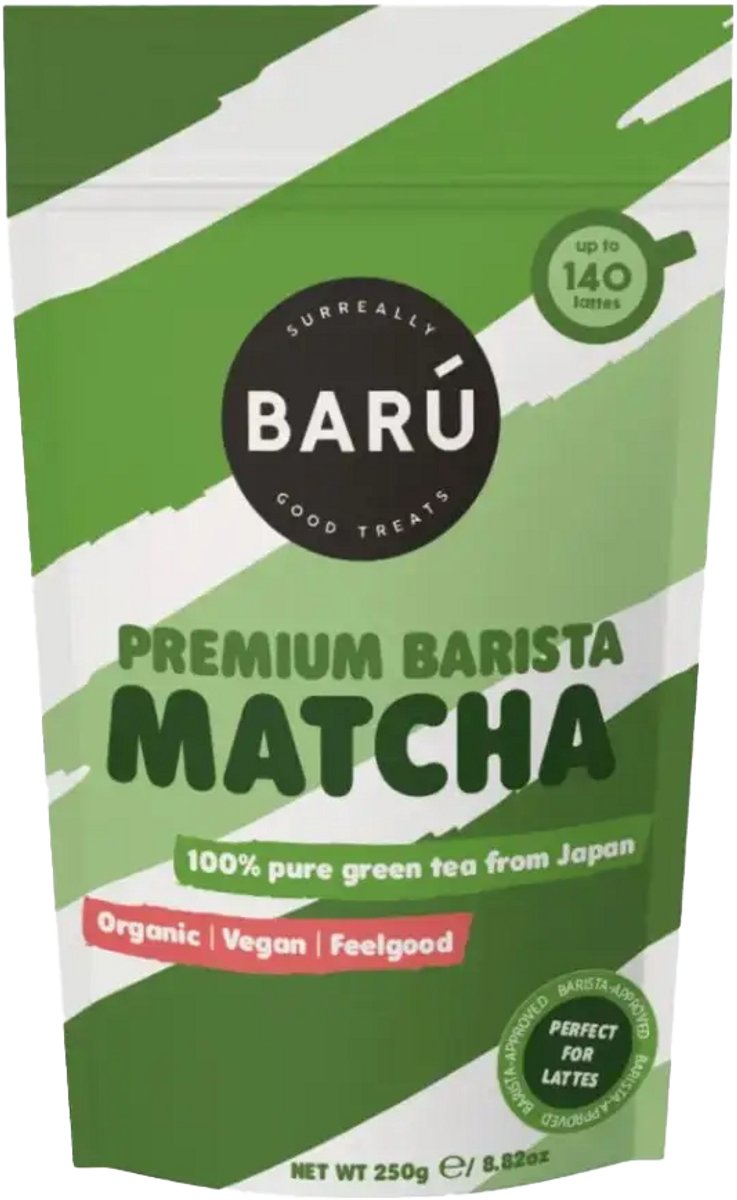 Barú Vegan Premium Barista Matcha Latte Poeder 250gr.