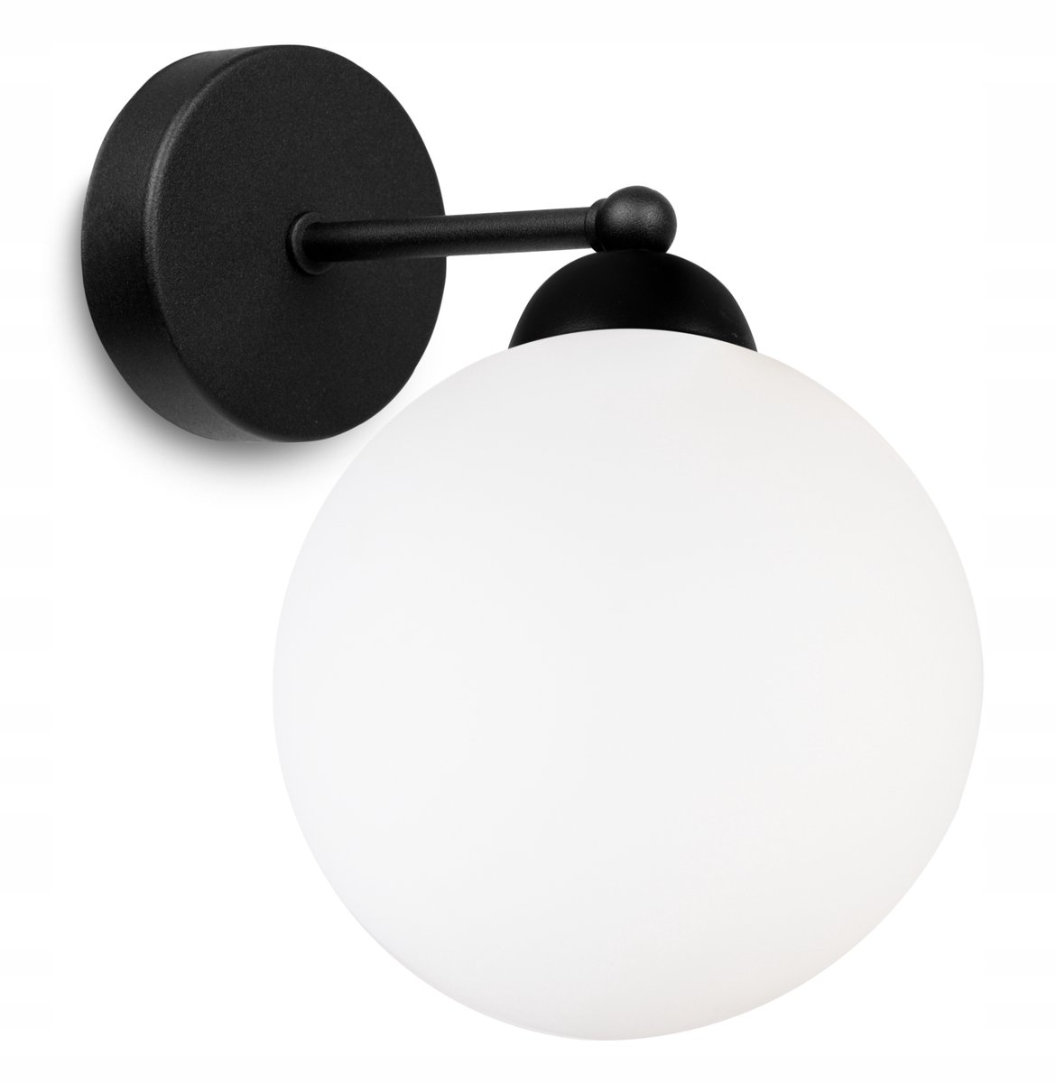Florence Wandlamp Plafond Wit Glas LED E27 Zwart