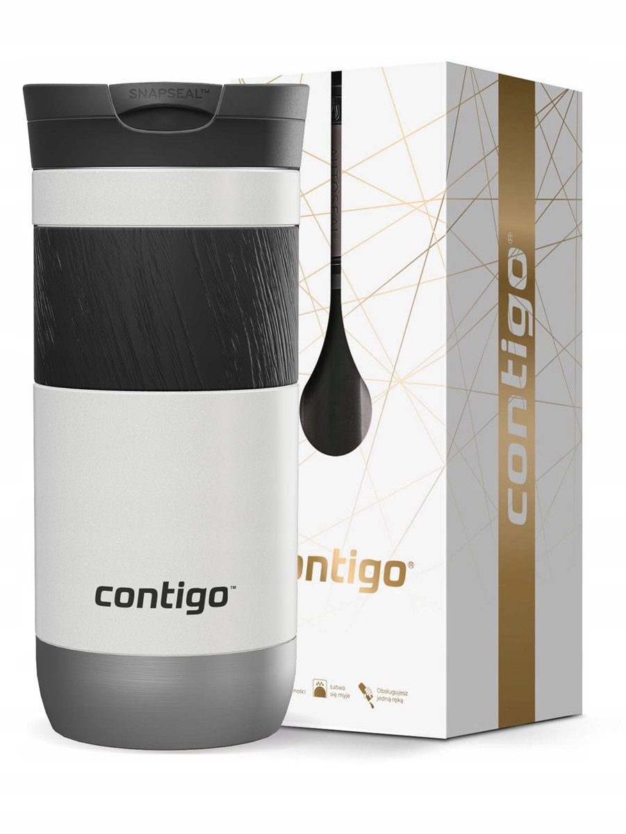 Contigo Byron 2.0 Thermosbeker Wit 470ml - Luxe Cadeaubox