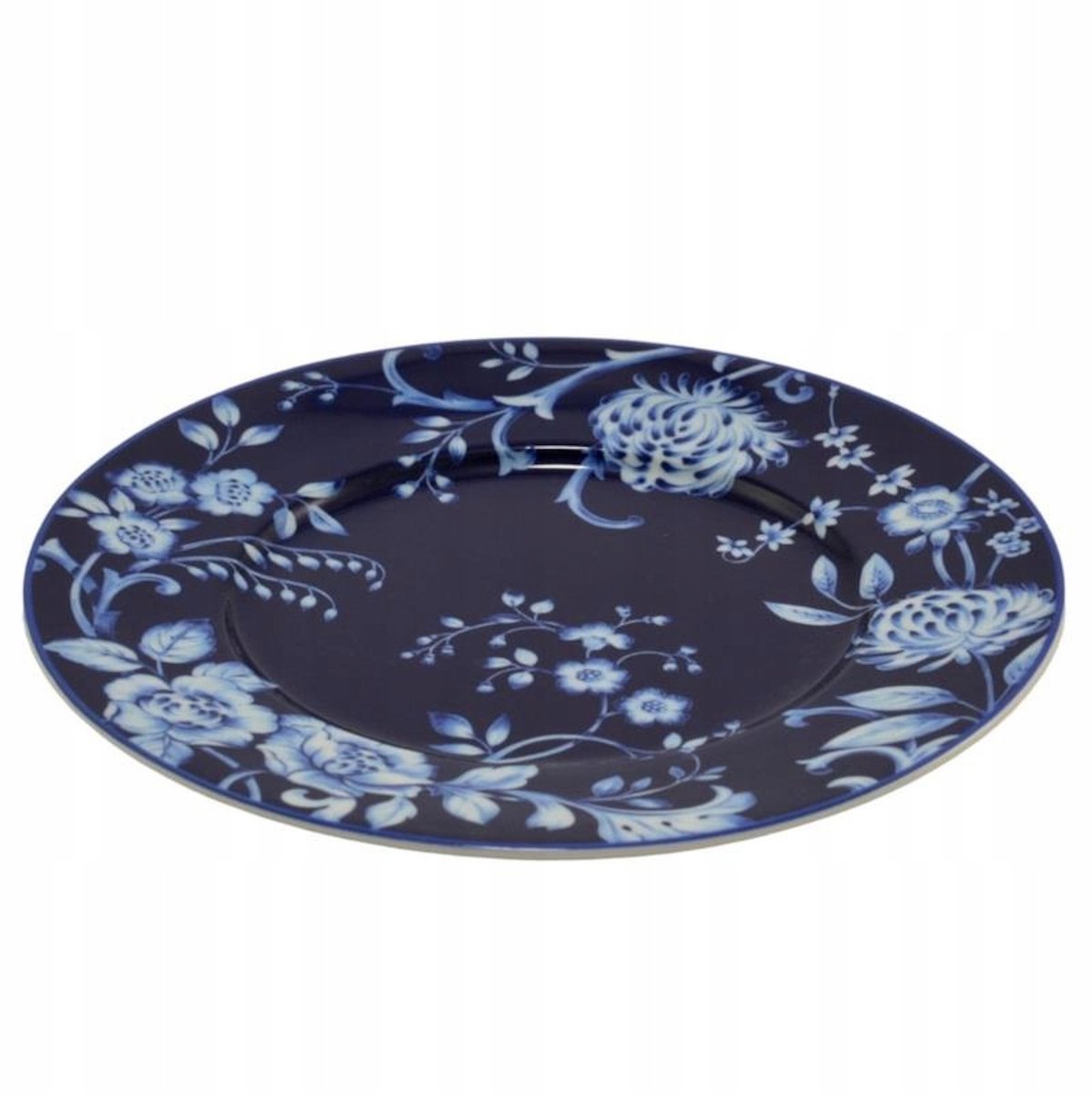 Bogucice Evia Blauw Deserowy Talerz 23 cm - Kwiatowy Wzór