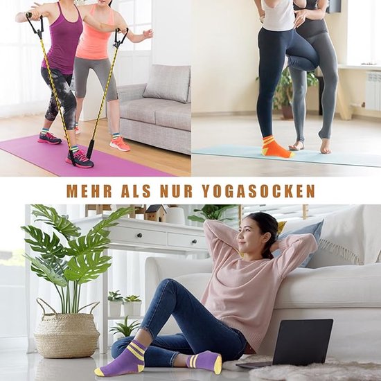 5 paar antislip sokken voor dames - antislip yogasokken - pilatessokken - sportsokken voor thuis, in het ziekenhuis en in revalidatiecentra. van Merkloos — afbeelding 5
