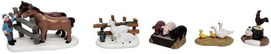 Santaville - Farm Animals Polyresin 10cm 5 stuks
