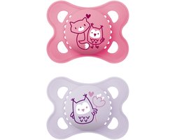 MAM - Original Silikon Speen - Siliconen - 0-6 Maanden- Original Silikon - Extra Dun - Mat Roze - 2 stuks