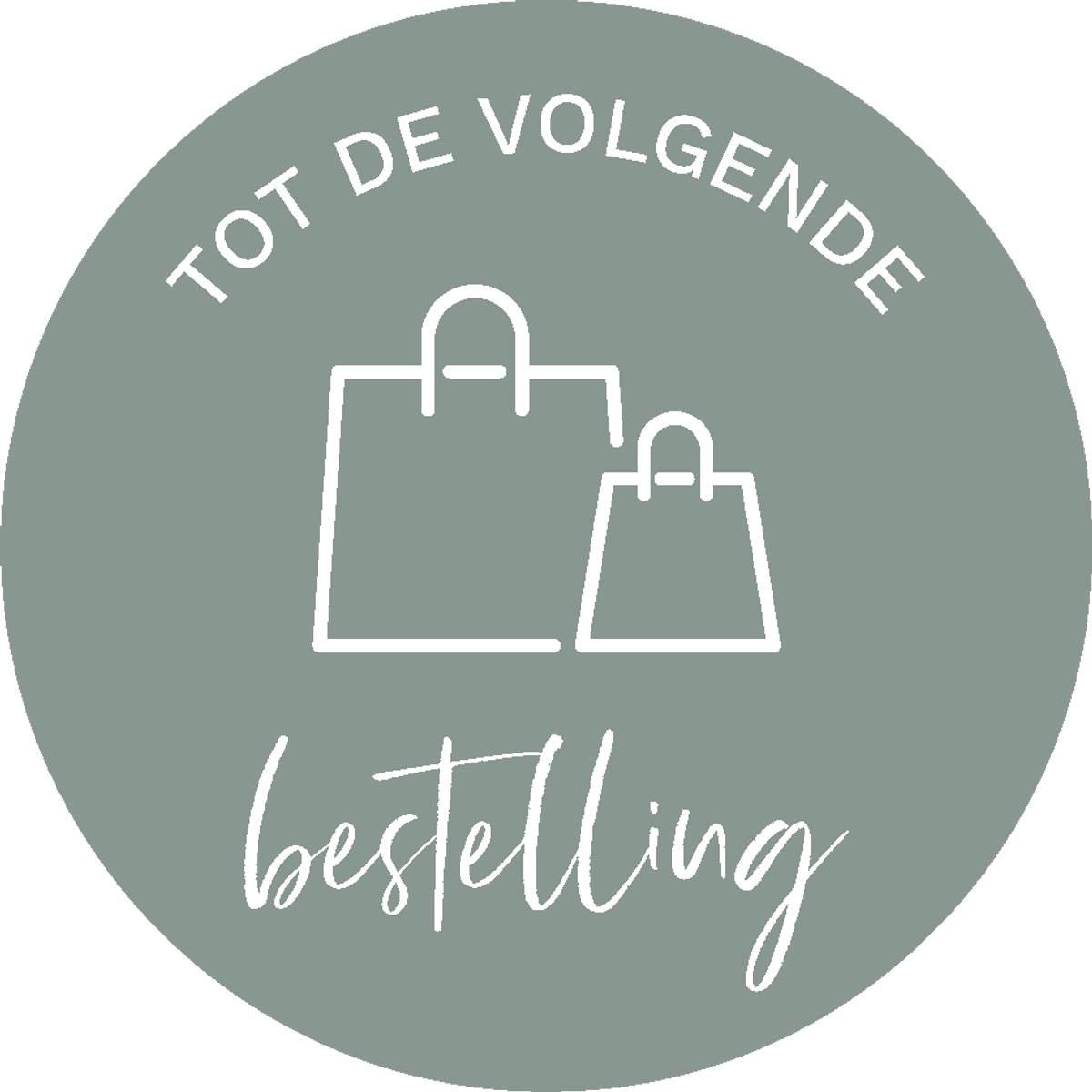 Sluitstickers bedankt - Grijze stickers met witte opdruk "tot de volgende bestelling" - Ø 4 cm - 200 Stuks op Rol - Bedanksticker/sluitsticker voor Webshops & Verpakking