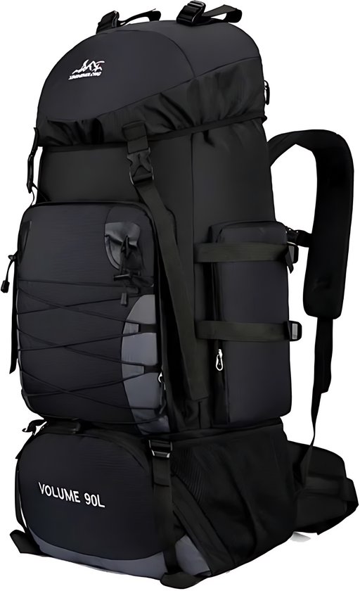 CarryQuest® - Hiking rugzak - 90 liter- trekkersrugzak-Backpacks - Zwart- Backpack XL -Heupriem - wandelrugzak - Militaire Rugzak - Rugtas -80 x 36 x 25 cm- Reistas - Rugzak - Hiken - Outdoor - Survival