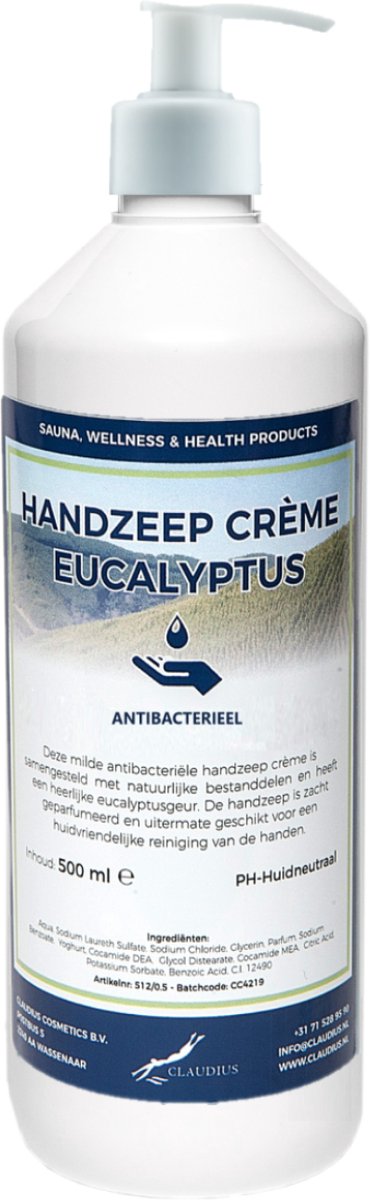 Handzeep Crème Eucalyptus 500 ml - met gratis pomp