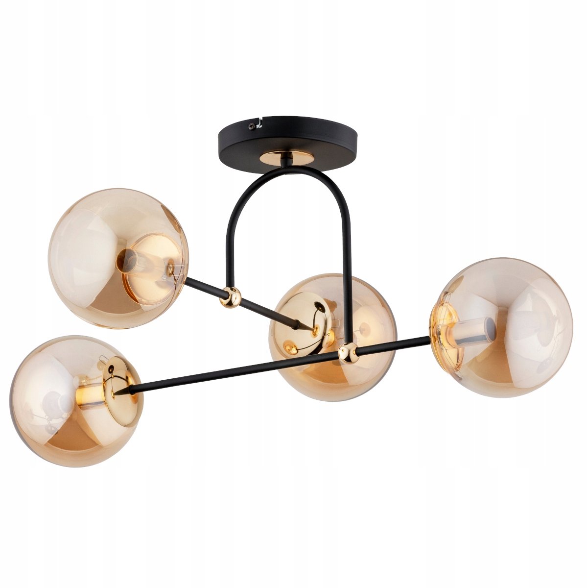 Moderne Zwart & Goud Plafondlamp Alfa ALERSY 4x E14