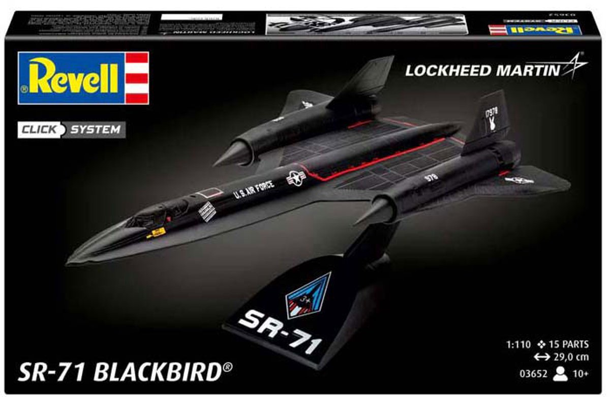 Revell Modelbouwpakket Militaire voertuigen - 03652 Lockheed SR-71 Blackbird easy-click-system Plastic - 1:110 - Modelbouw — afbeelding 5
