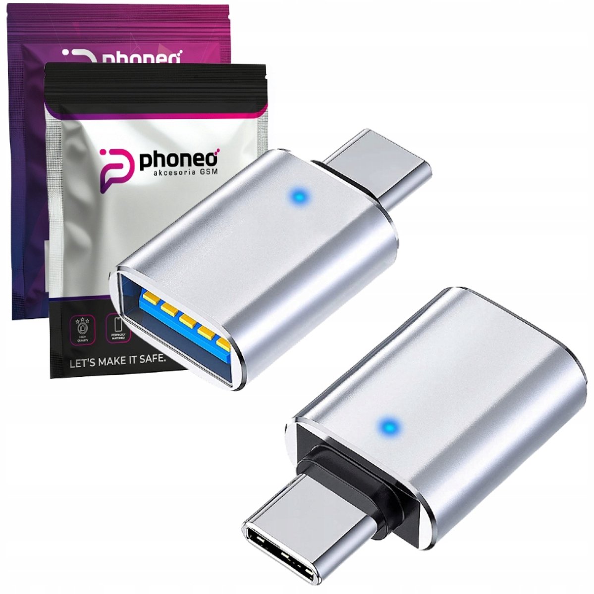 Phoneo USB-C naar USB 3.0 OTG-adapter - Pendrive, Muis, Toetsenbord