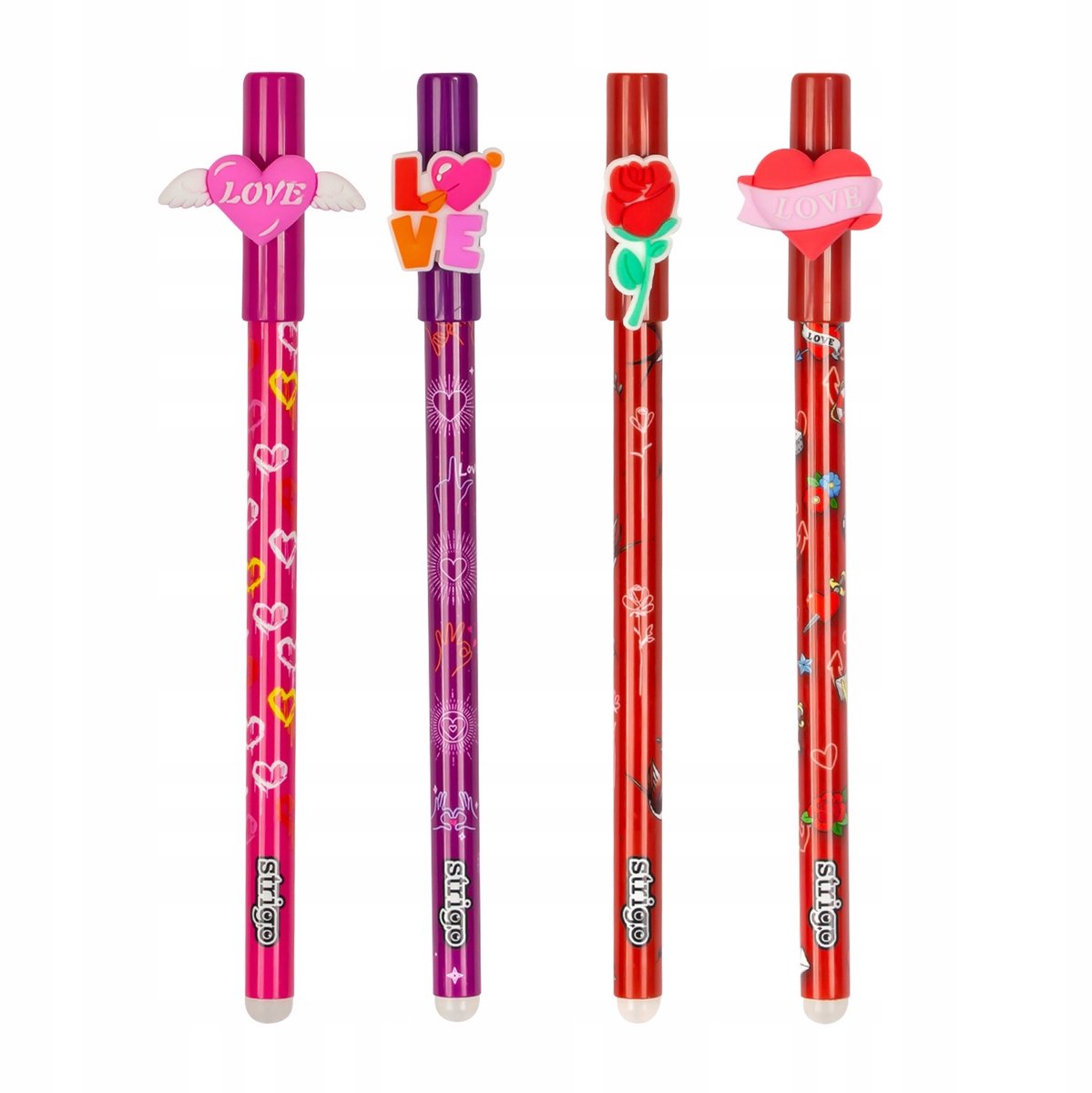 Uitwisbare Pen Strigo Love Forever met Dop - Hartjes Design