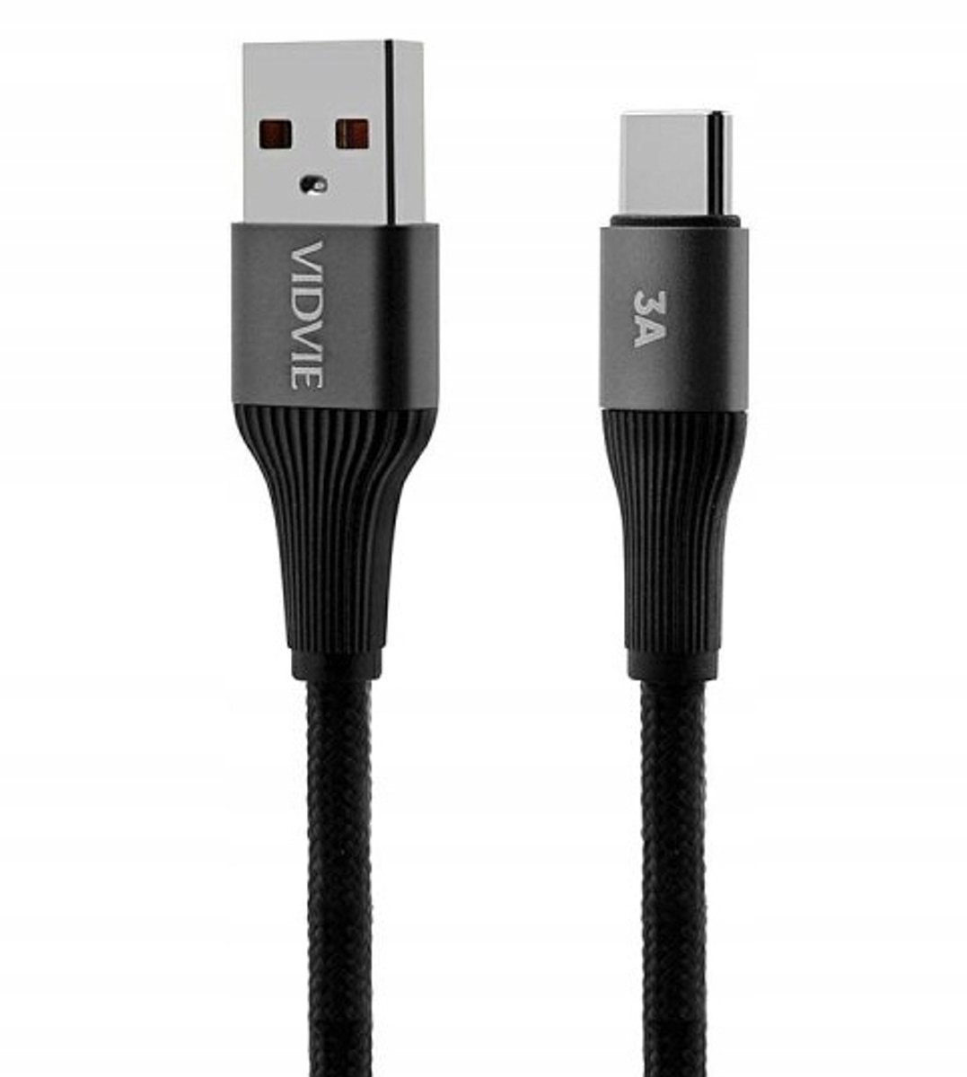 VIDVIE USB-C oplaadkabel 3m, 3A snel opladen, nylon opening