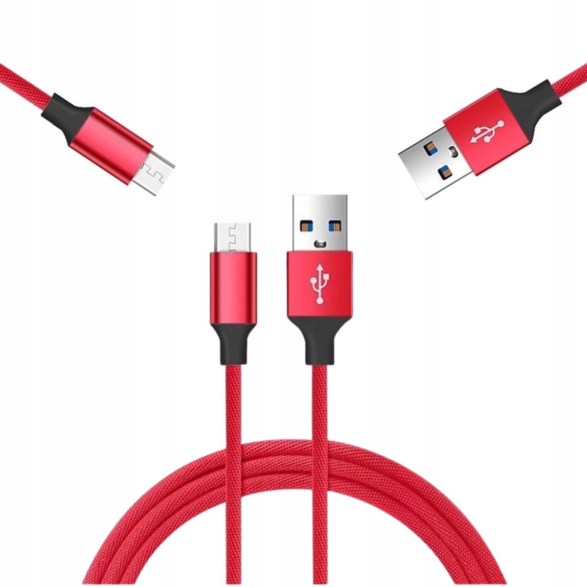 Vayox USB naar Micro USB Kabel 1.5m Rood - Quick Charge 3.0