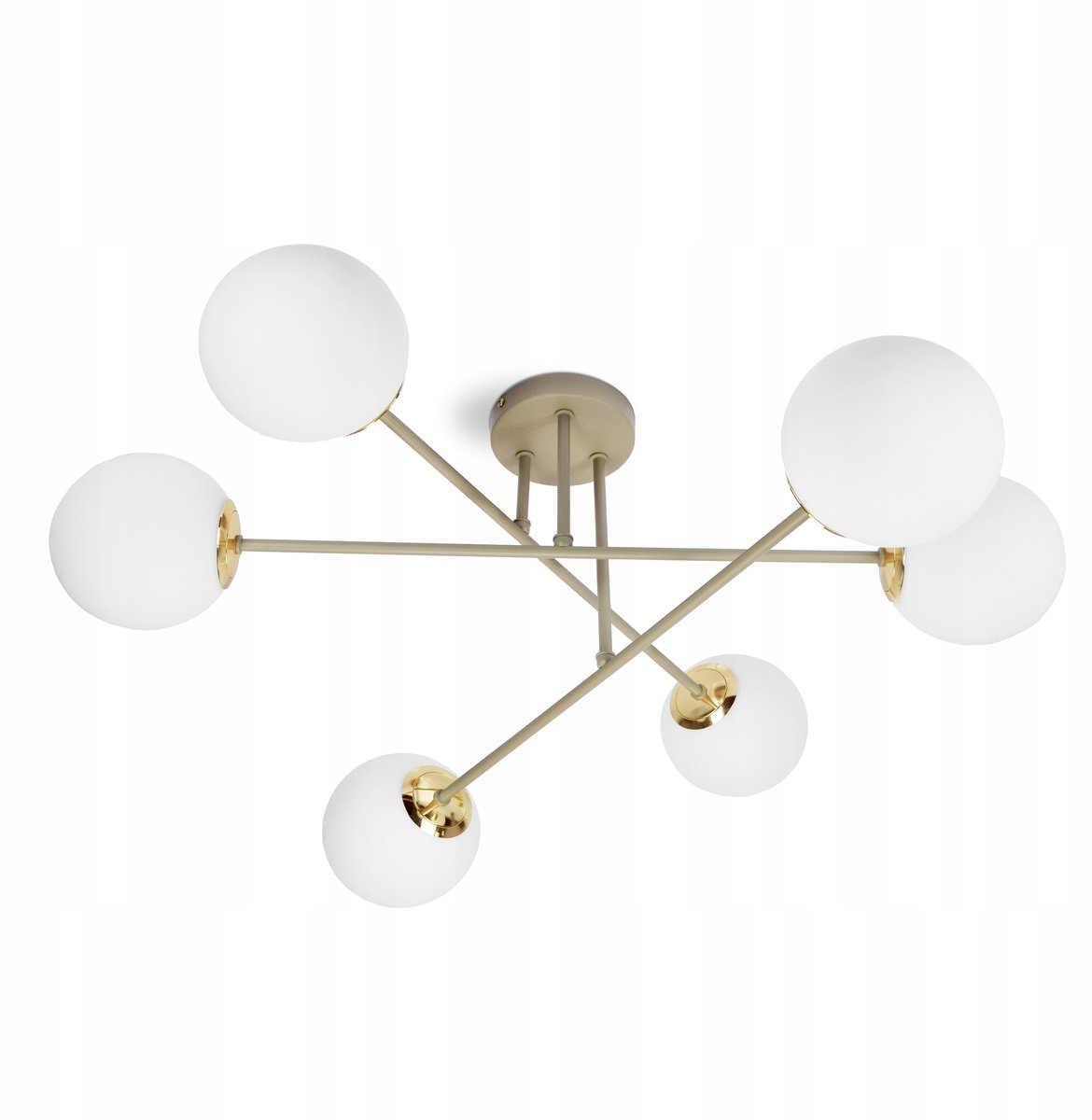 Moderne plafondlamp Beige Goud 6x G9 LED