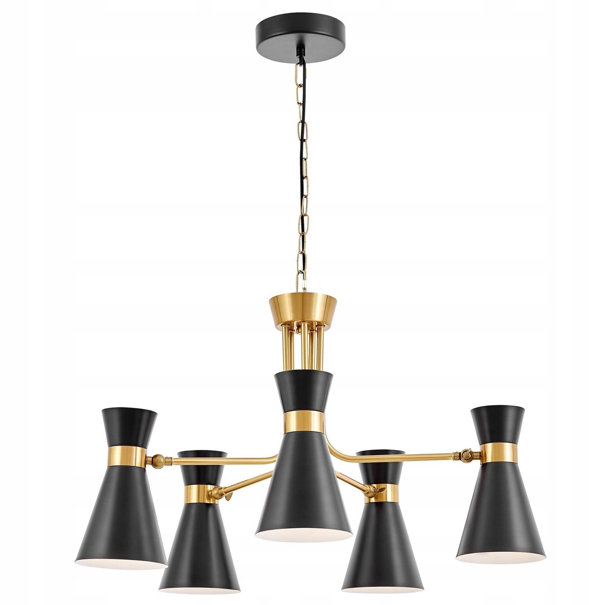 Moderne Zwart Goud Hanglamp Sena W5 - Verstelbaar Metaal