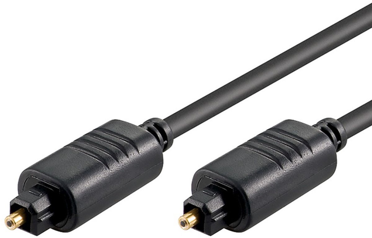 Optische Toslink Kabel - 5mm dik - Verguld - 3 meter - Zwart